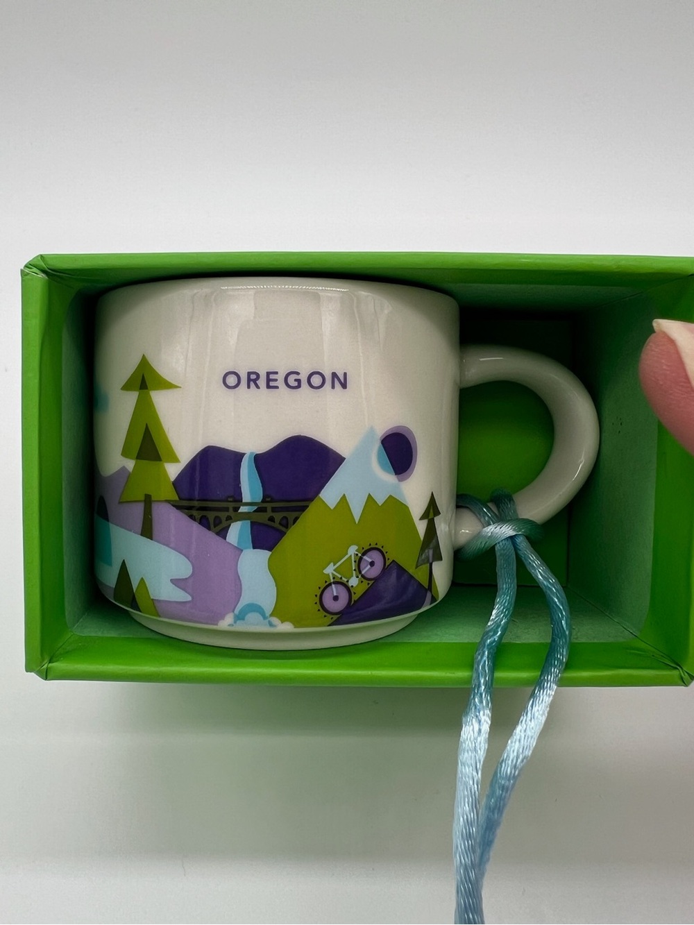 Starbucks Oregon You Are Here Collection Ceramic Ornament Mini Mug 2 oz With Box
